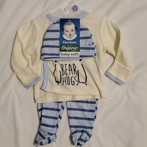 NWT Gerber Organic baby soft 3 pc set Newborn